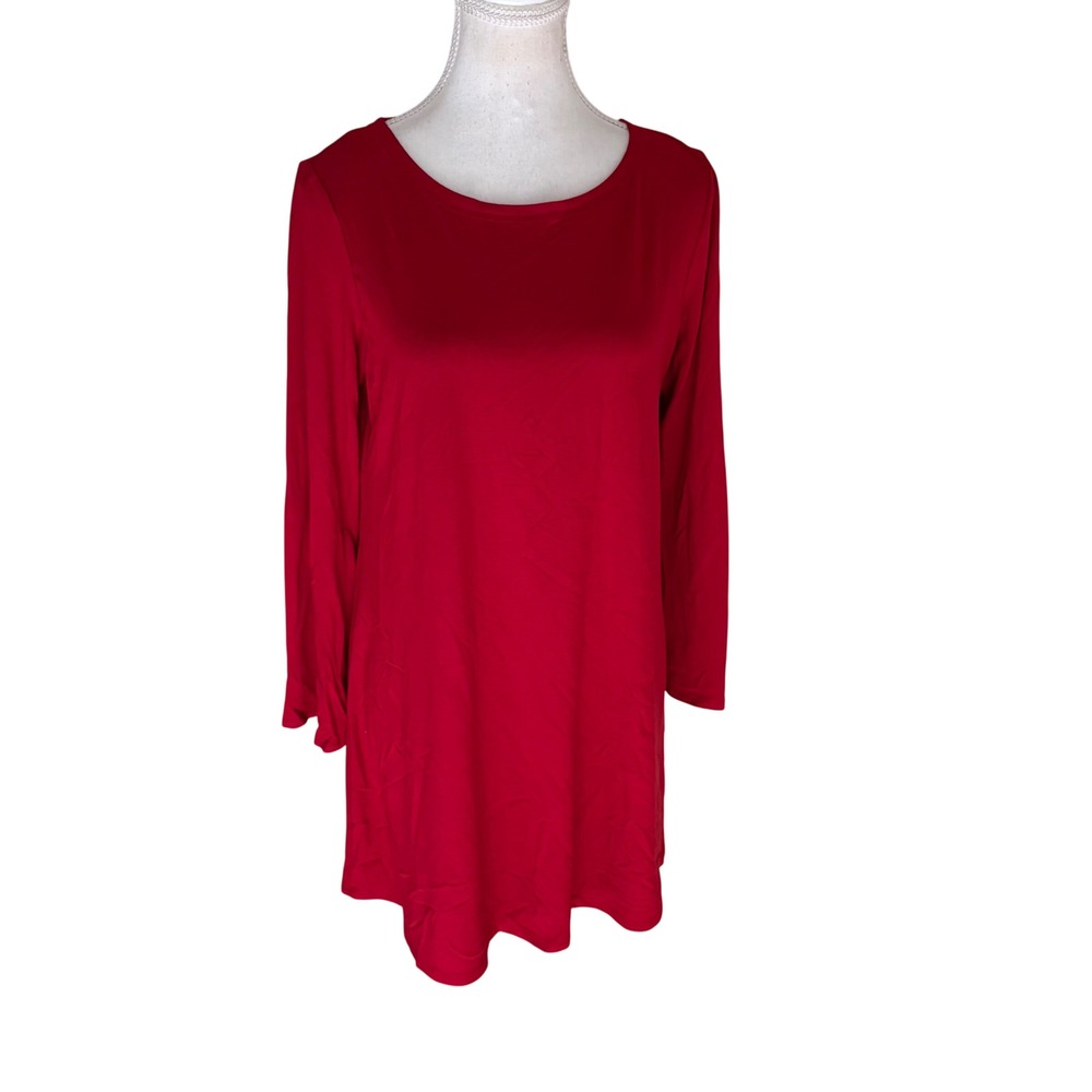 EILEEN‎ FISHER Ballet Neck Tunic Top Size Small NWT Red